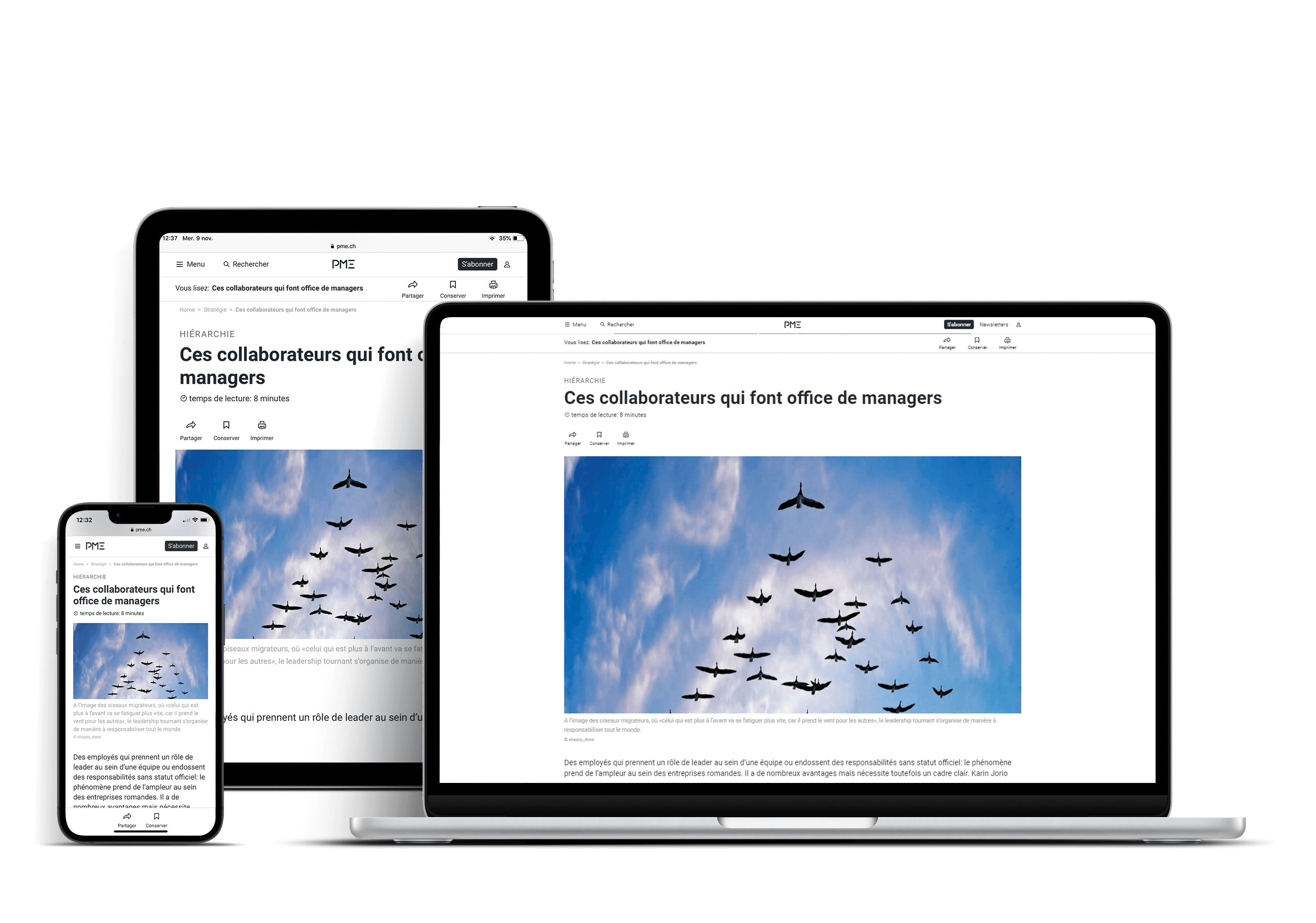 Magazine | PME | E-paper (Combo) 2022 <h2>Le digital inclus</h2>
<p>En vous abonnant, vous profiterez également d’un accès gratuit et illimité à tous les contenus digitaux sur <strong>pme.ch</strong> et sur l’application PME ainsi qu’à la version e-paper du magazine.</p>